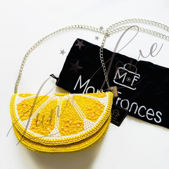 MARY FRANCES Tart Beaded Lemon Shoulder / Crossbody Bag NWT - Picture 2 of 7